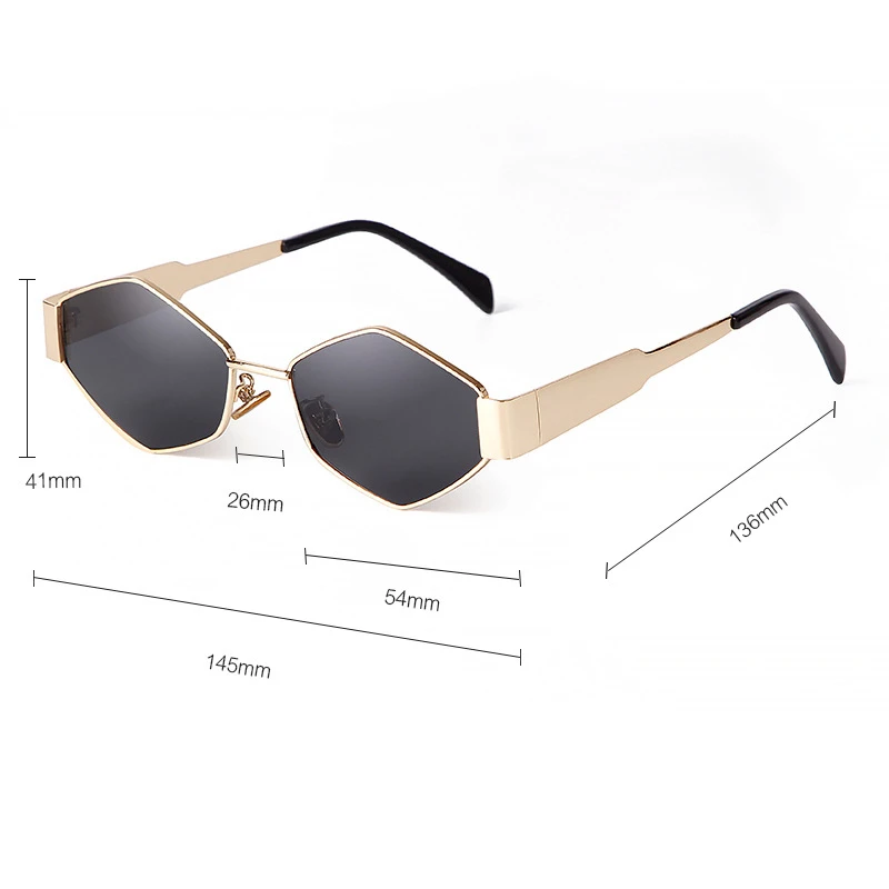 Y2k Metal Gold Small Rhombus Frame Cat 3 UV400 ELEGANT Glam 