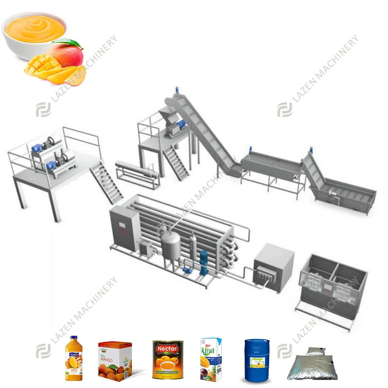 Automatic Mango Puree Processing Line mango Pulp Mango Juice Processing Machine