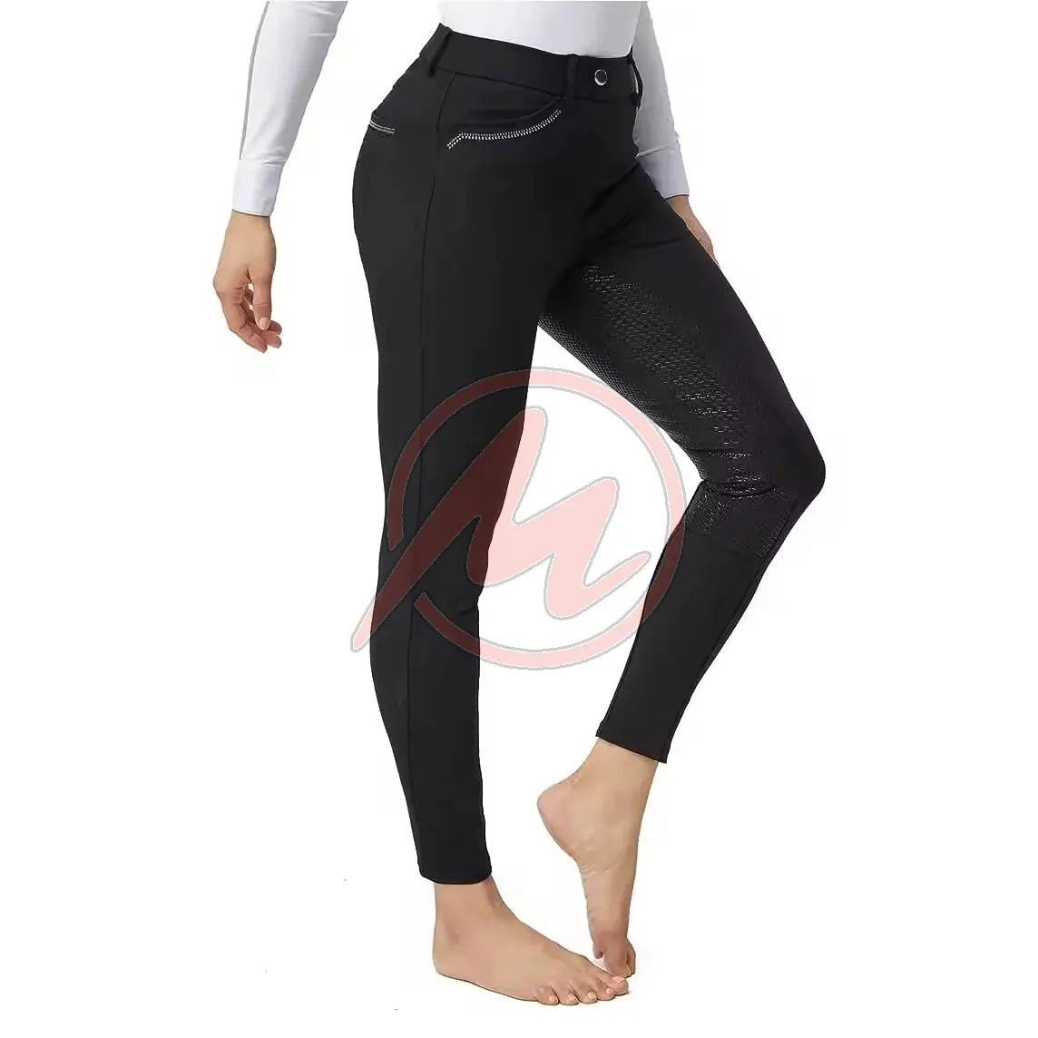 2024 Lady Competition Knee Breeches Custom Horse Riding Pants Tights