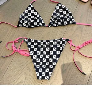 Custom Women's Bikini Set Monokini Bodysuit Small Mini Thong Swimwear Beachwear Waterproof Front Logo Quick Dry