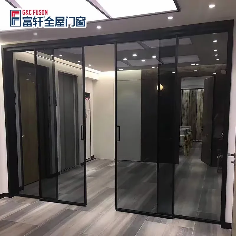 Fuson Professional Factory Home Luxury Partition Wall Huge Aluminum Door and Windows Aluminum Sliding Doors