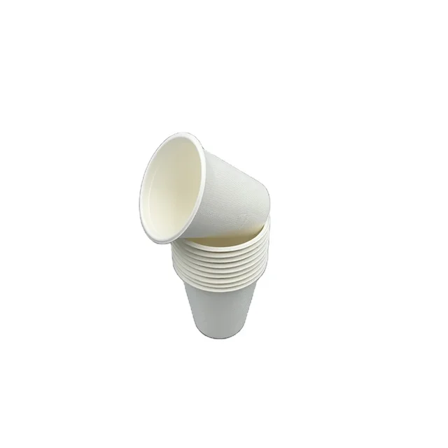 7oz 8oz party cups compostable biodegradable Bubble tea milkshake bagasse pulp paper coffee drink cup