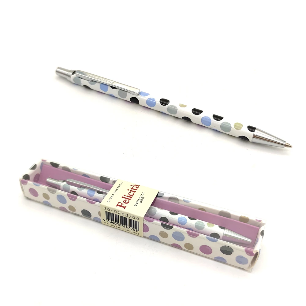 2022 Newest Promotion Floral Printing Customized Ballpoint Pen Colourful Click Function Slim Metal Pen With Custom Logo