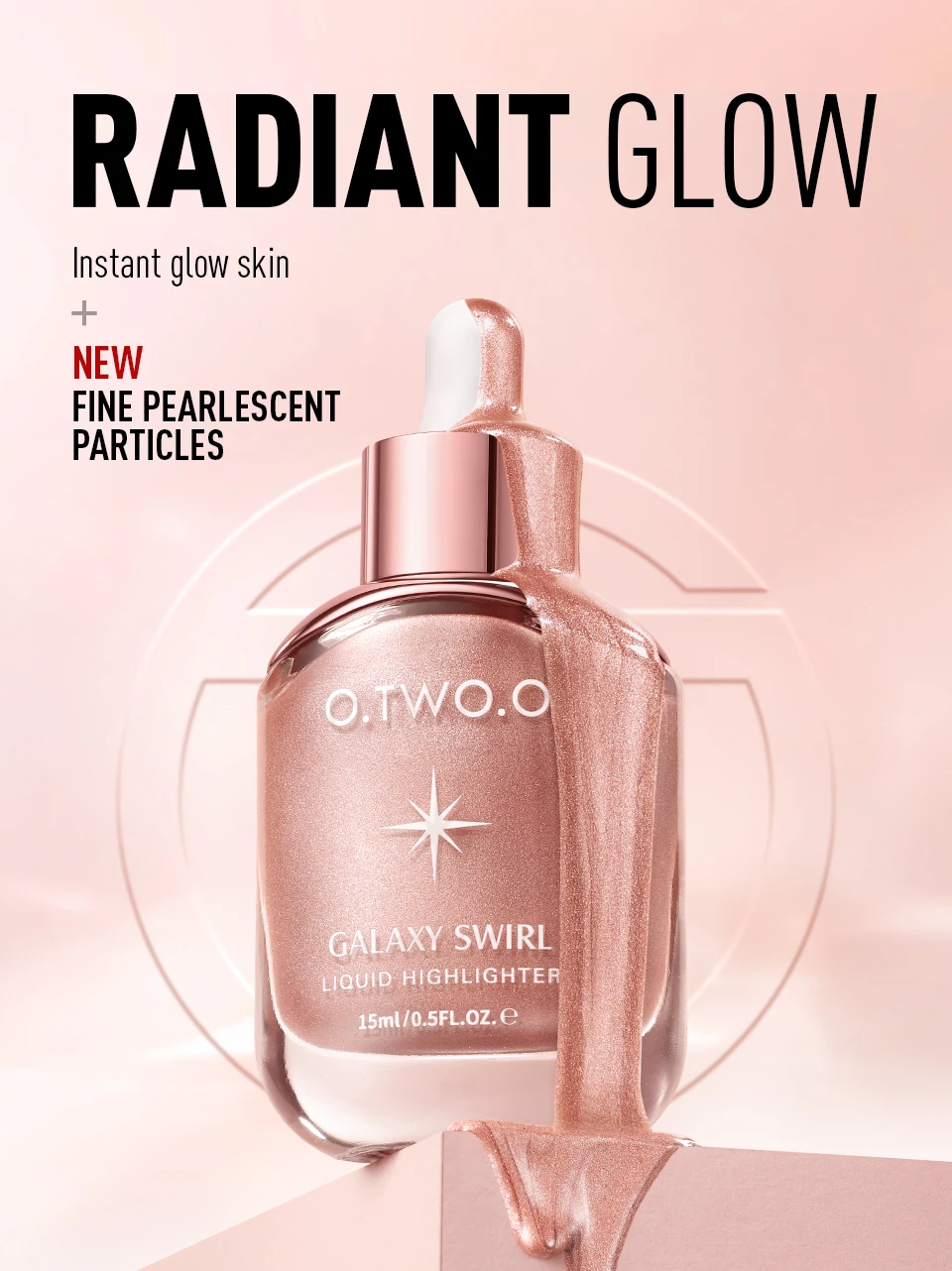 OTWOO 2025 Shimmering Silky Liquid Highlighter New Face Glowing Liquid Makeup with Pearlescent Pigments  Highlighters