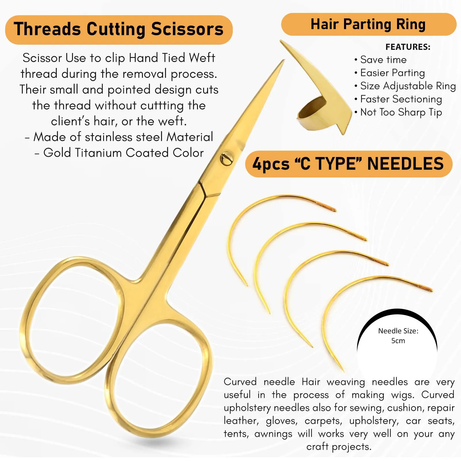 Allinone Hair Extension Tools Set Pliers,Scissors,Loop Tool,Clips