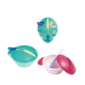 BPA Free Baby Bowls Set With Spoon Plastic Baby Tableware Bowl