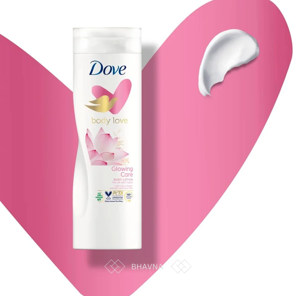 Rice Milk And Lotus Flower Extract Nourishing Female (india) 500ml Glowing Dove Body Lotion For