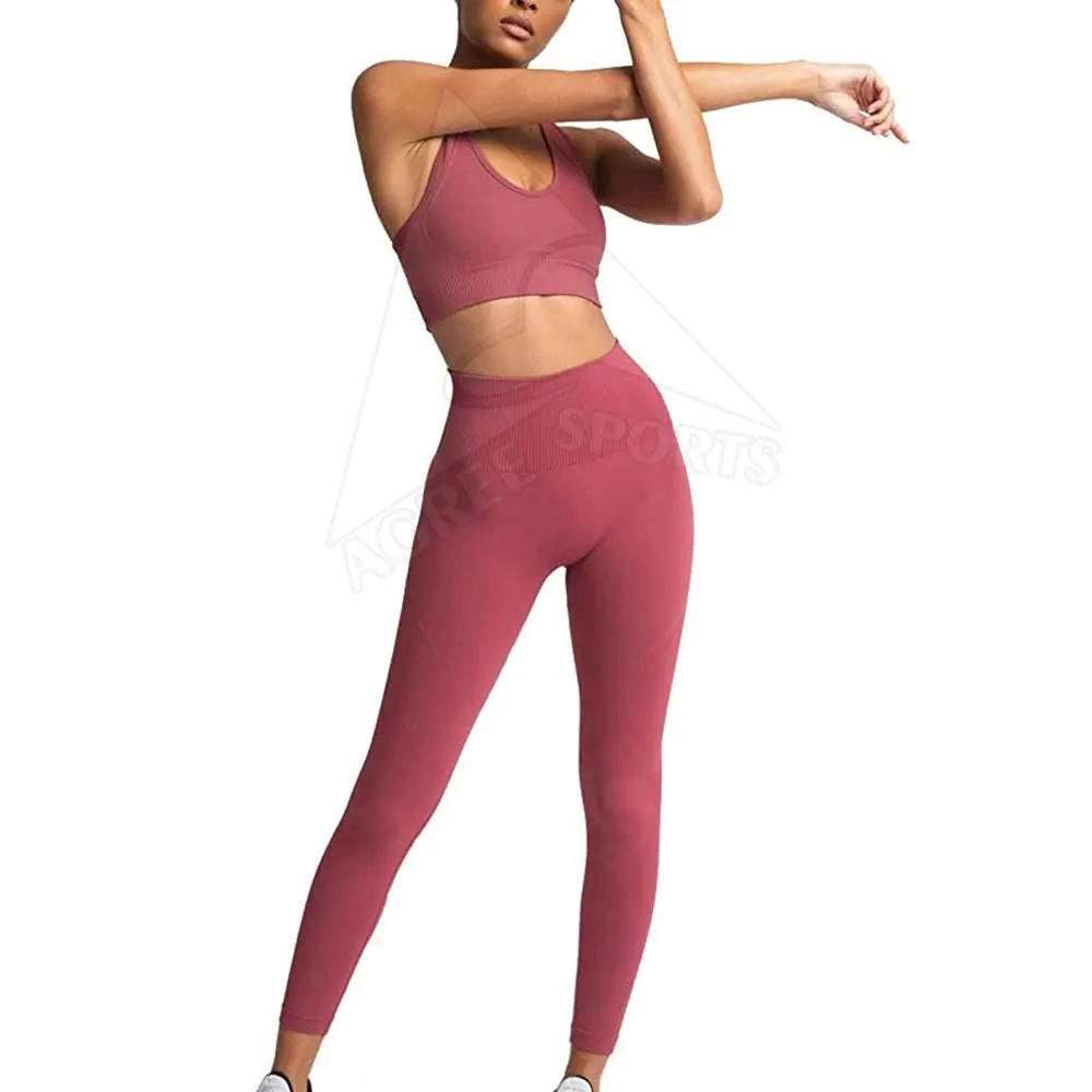 Wholesale Women Yoga Suit Active Wear Workout Athletic Gym Custom Two