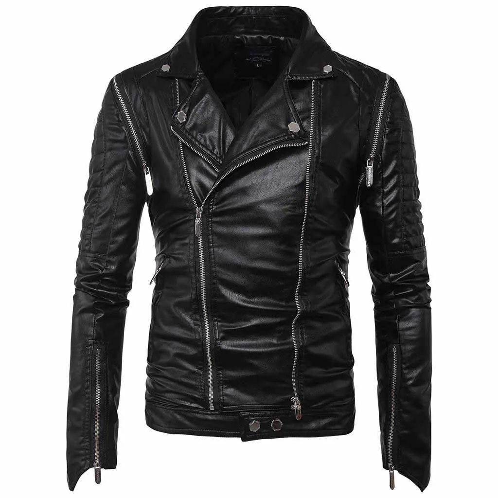 Best Quality Leather Jackets For Mens Zipper Jacket Stand Collar In All ...