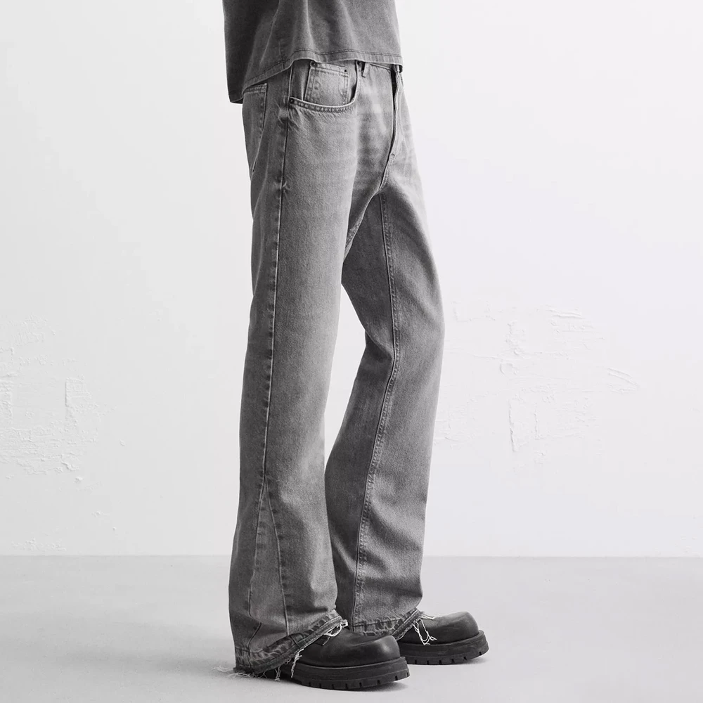 2025 Cheap Price Smart Look Flared Fit Denim Jeans Pant for Men / Premium Quality Casual & Street Wear Men's Denim Jeans Pant