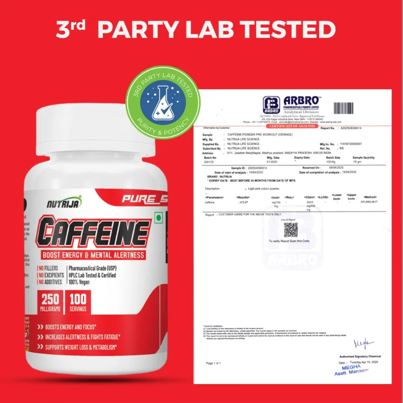 Caffeine Powder Pre Workout 100 Serving Tangy Orange