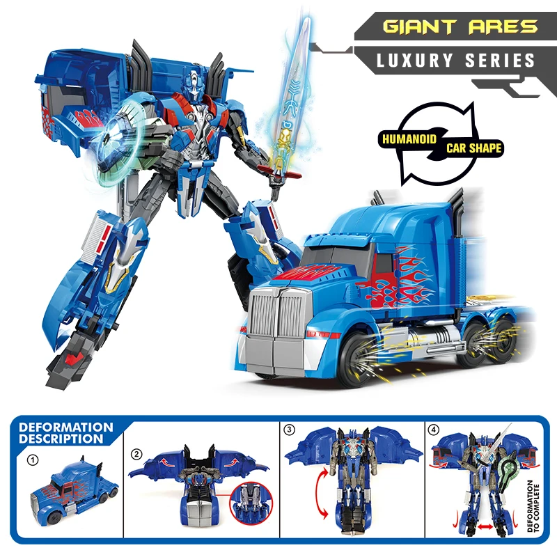 Diy Assemble Educational Toys Blue Action Figures Transform Vehicles ...