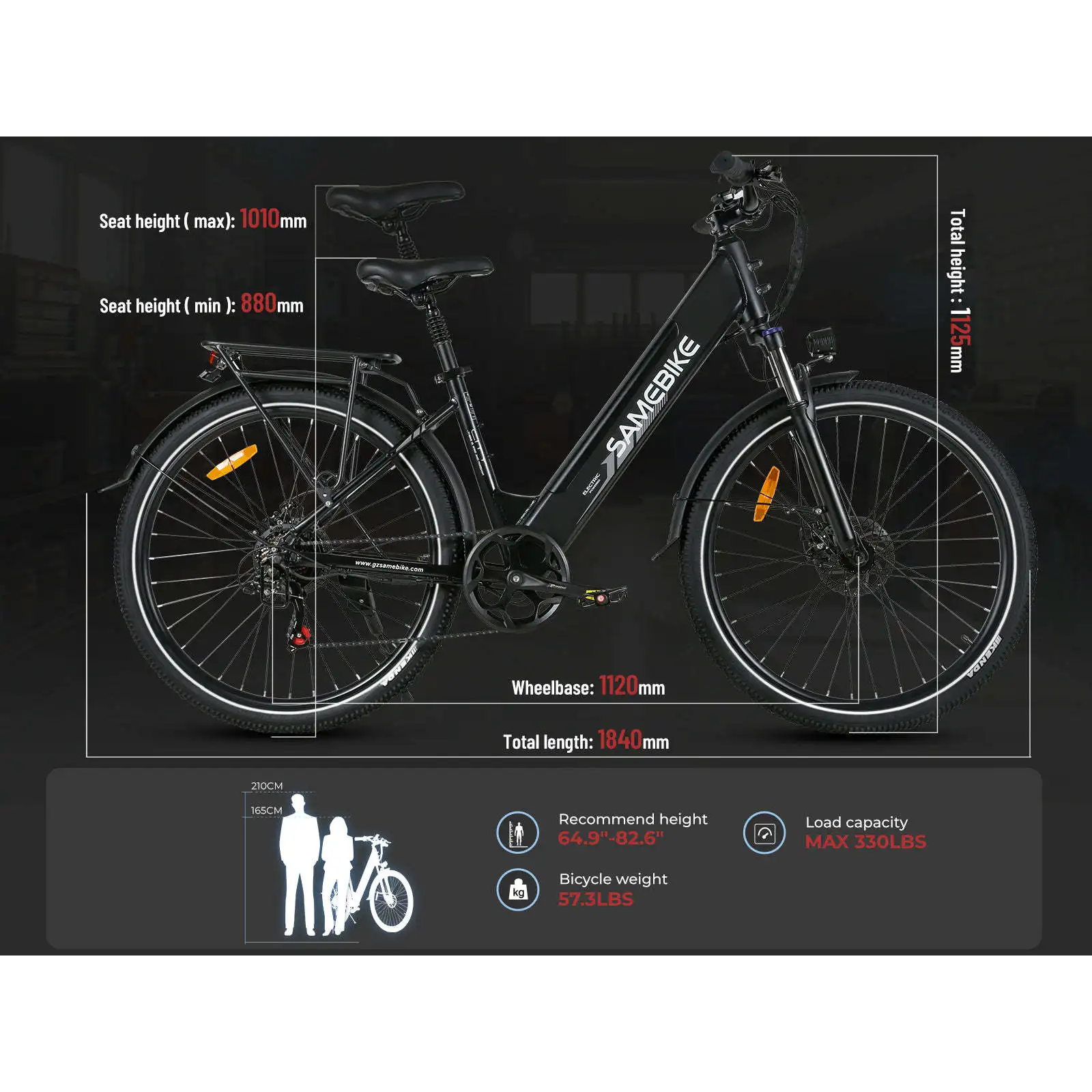 RS-A01 Pro-T Urban Elektrofahrrad, 500-W-Hinterradnabenmotor, 60-V-Akku, intelligentes elektronisches Citybike, Reichweite über 40 km