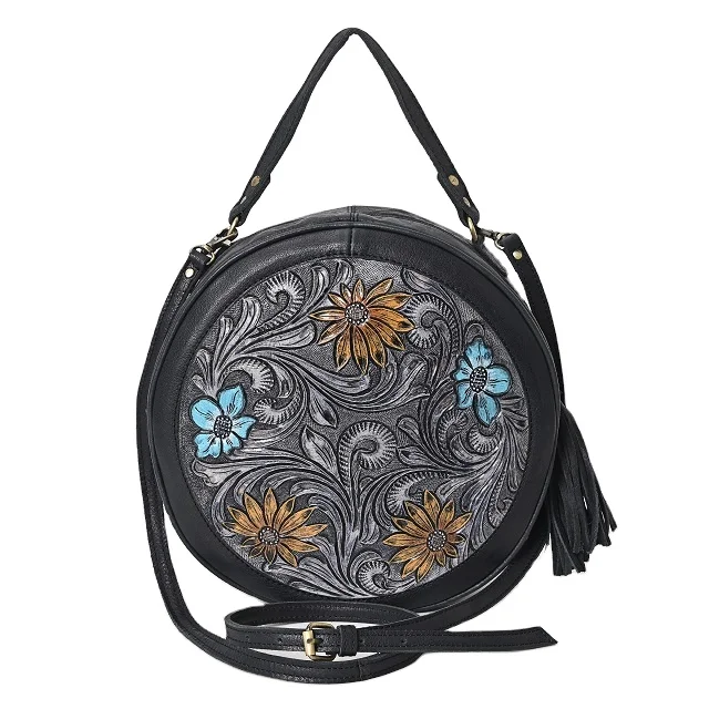 Best Quality Leather Round Shoulder Bag Genuine Leather Handbag For Women Buy High Quality