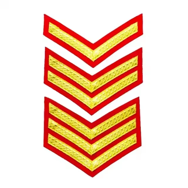 High Quality Uniform Chevron Badges for Uniforms Embroidered Patches and Decorative Insignia Trims Chevron