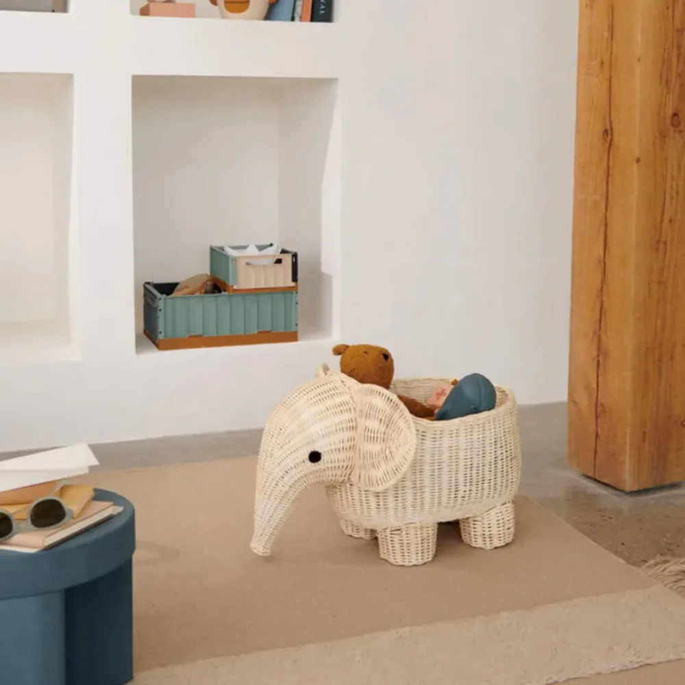 Animal Shaped Storage Baskets - Handwoven Rattan Fun