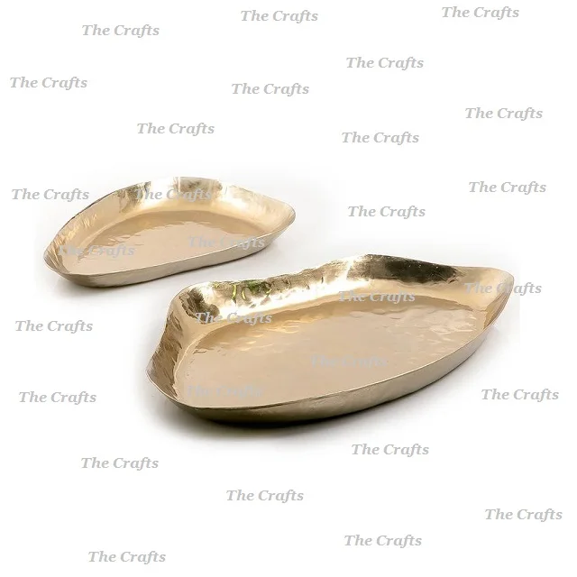 Latest Design Aluminium Gold Color Serving Tray With Prime Quality Customized Size and Shape Food Tray