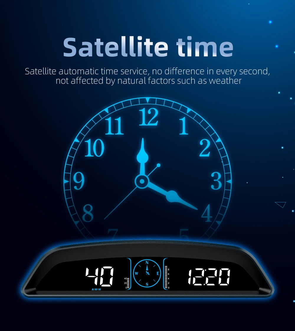 Ecran HUD Pour Voiture - Compteur De Vitesse GPS Digital 3,2" - Alerte Vitesse & Fatigue - Alimentation USB - 6