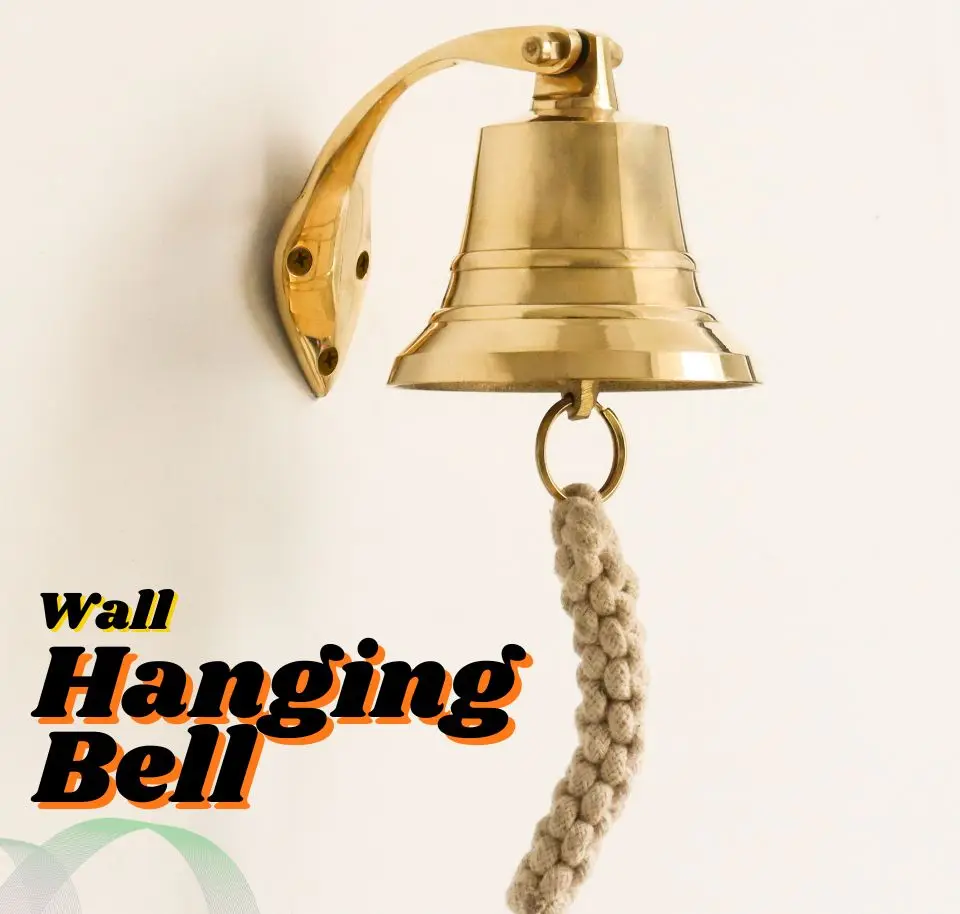 Brass Antique Gold Finish Hanging Bell Solid Bell with Rope Antique Style  Home Decor for Wall