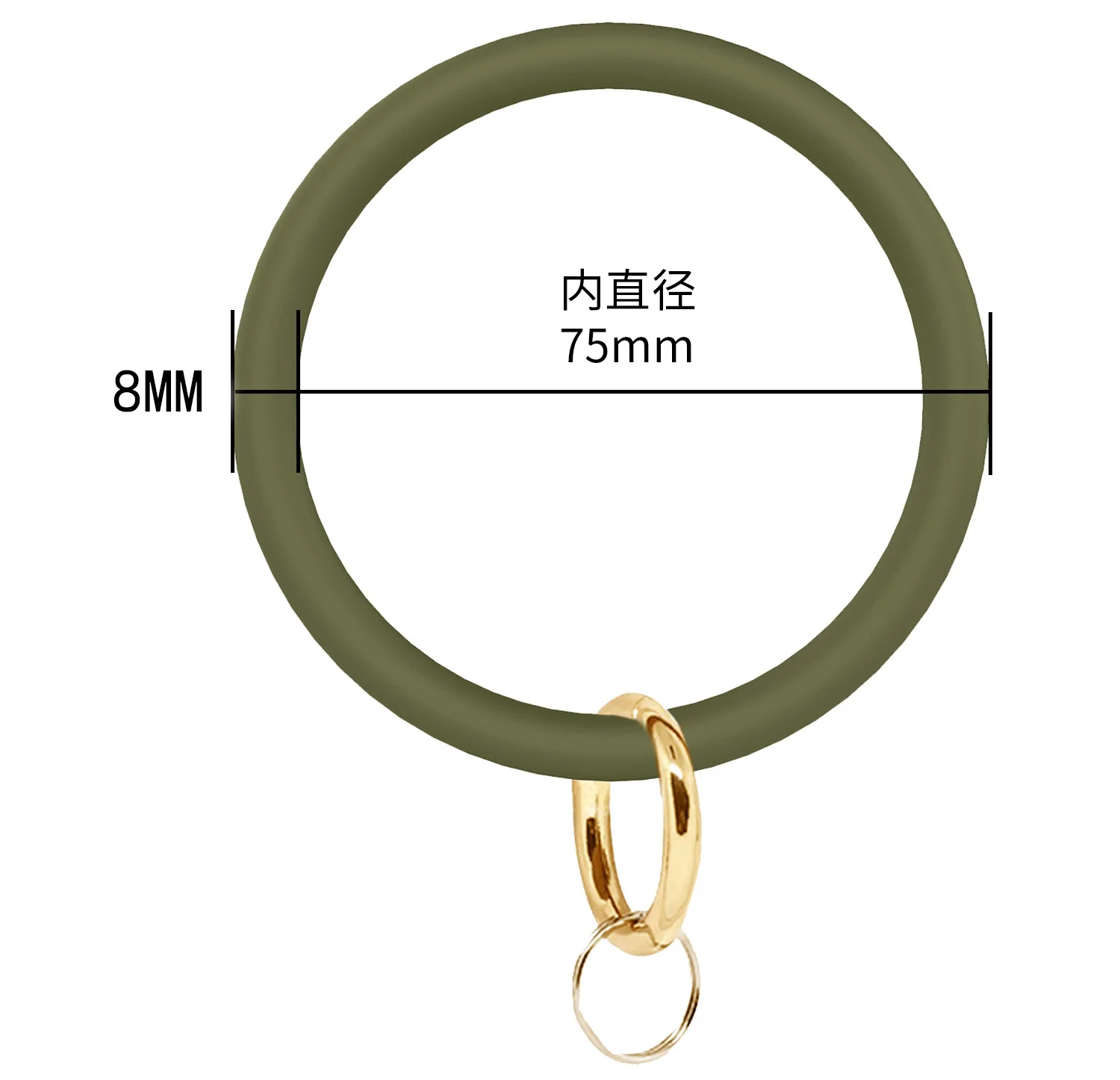 16 Colors Big Round Circle Rubber Key Ring Bracelet Bangle Soft