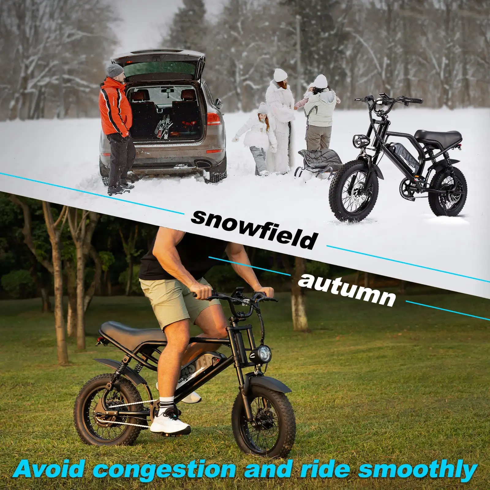 AVDL BIKE A13 Adult Electric Mountain Bike with Removable 800W for Motor 16-inch Thick Tire Wide Seat Front Fork