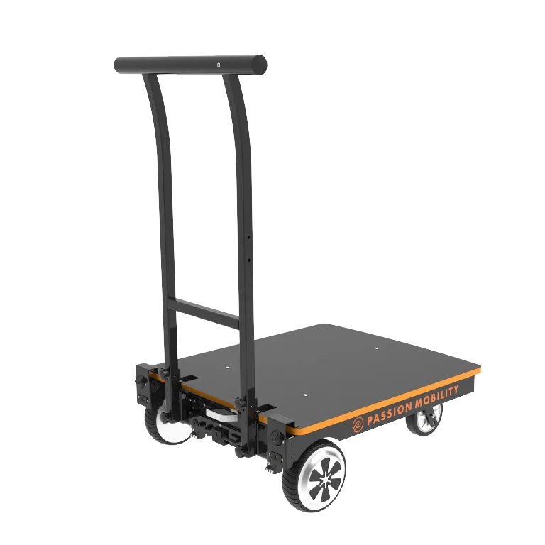 Outdoor Electric Flat Trolley Electric Cart Follow Warehouse Trolley