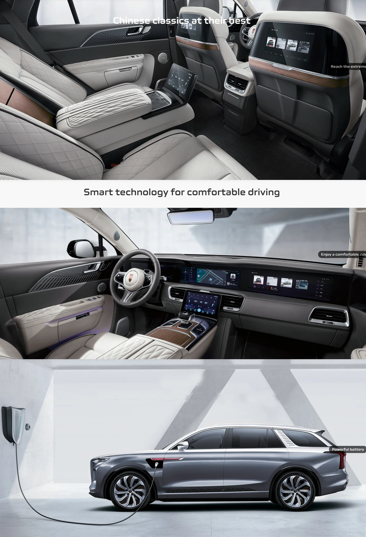 Six Seats For The 2024 660km Flag 4x4 Luxury Suv Ev Car Hongqi E-hs9 ...