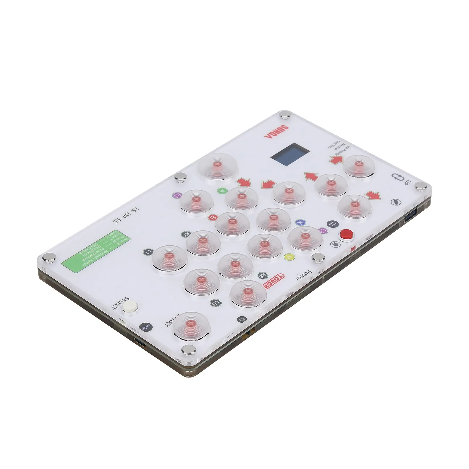 SUNGA 17-Button Mini Arcade Fight Stick Gaming Controller for PC