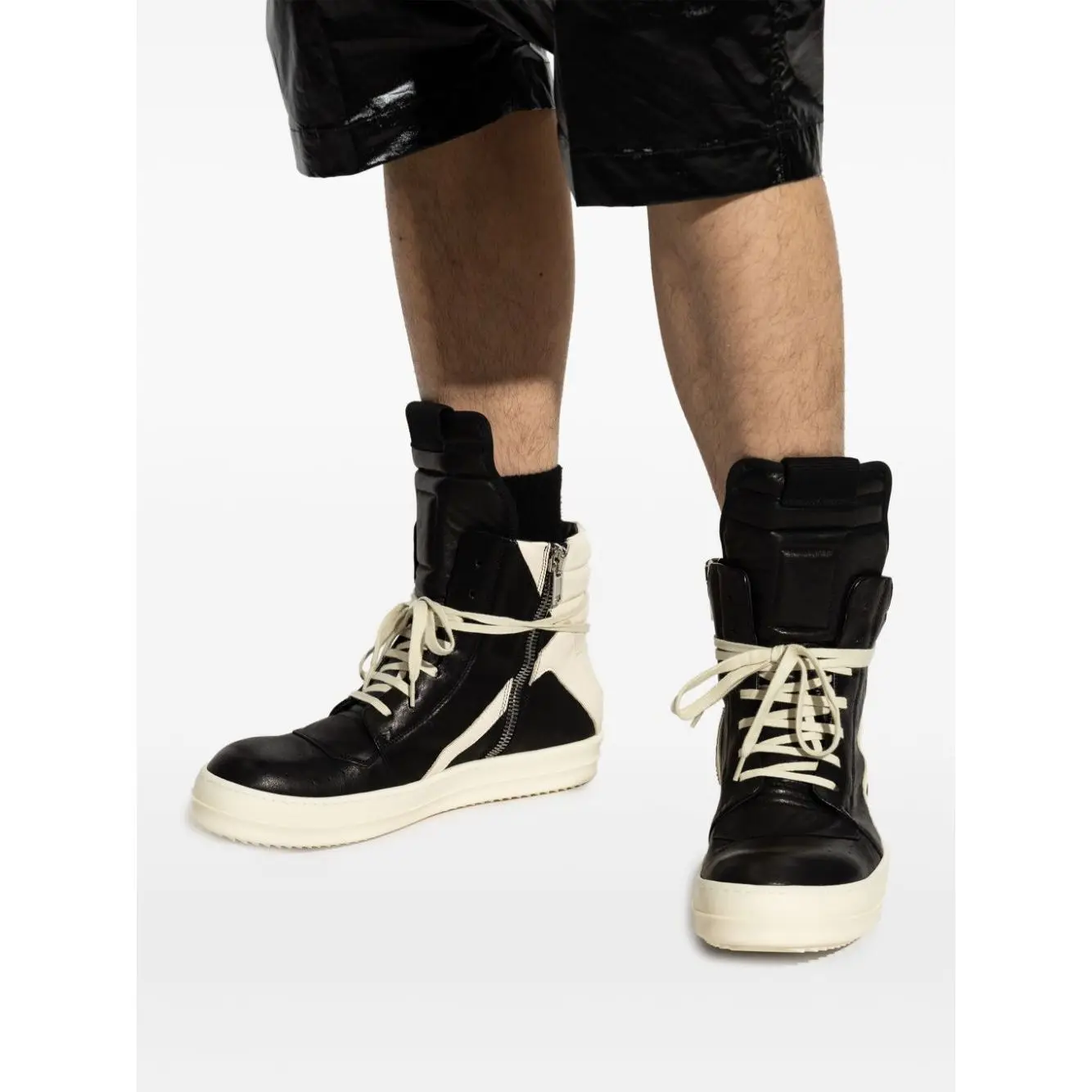スニーカー RICK OWENS GEOBASKET LEATHER SNEAKERS (RR01E5894 LCT 991) RU01E5894-LCO-