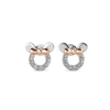 Orecchini piccoli multicolore in ottone placcati in oro bianco e rosa 18k