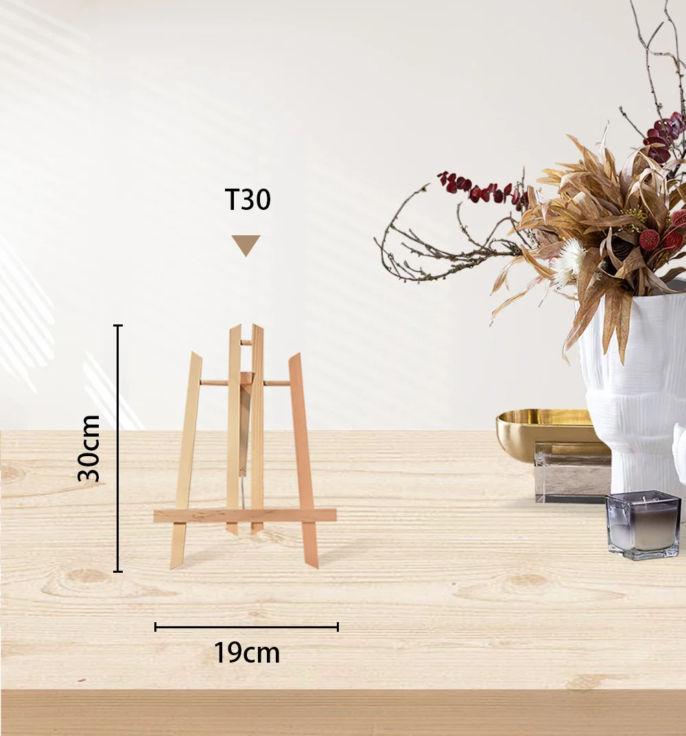 Desktop Easels 30cm Pine Wooden Triangle Art Easel Adjustable For Kids