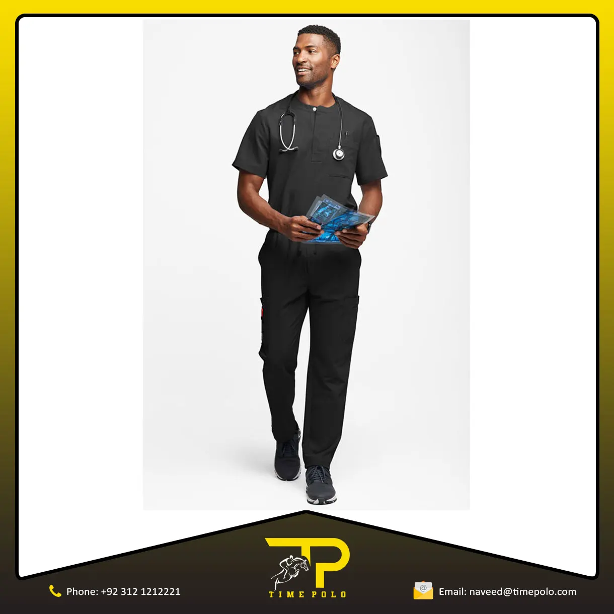 Grey Color Hospital Nurse Scrubs Set Medical Doctor Uniforms For Man