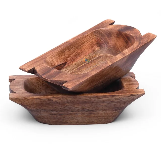 Decorative Wooden Dough Bowl Handmade For Candle,Fruits Or Salads
