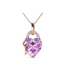 Collar nupcial de latón con baño de oro rosa de 18 quilates PE