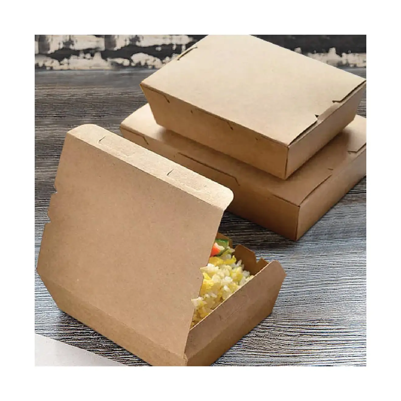Malaysia Top Selling 600ML Brown Take Away Kraft Paper Lunch Box L16cm ...
