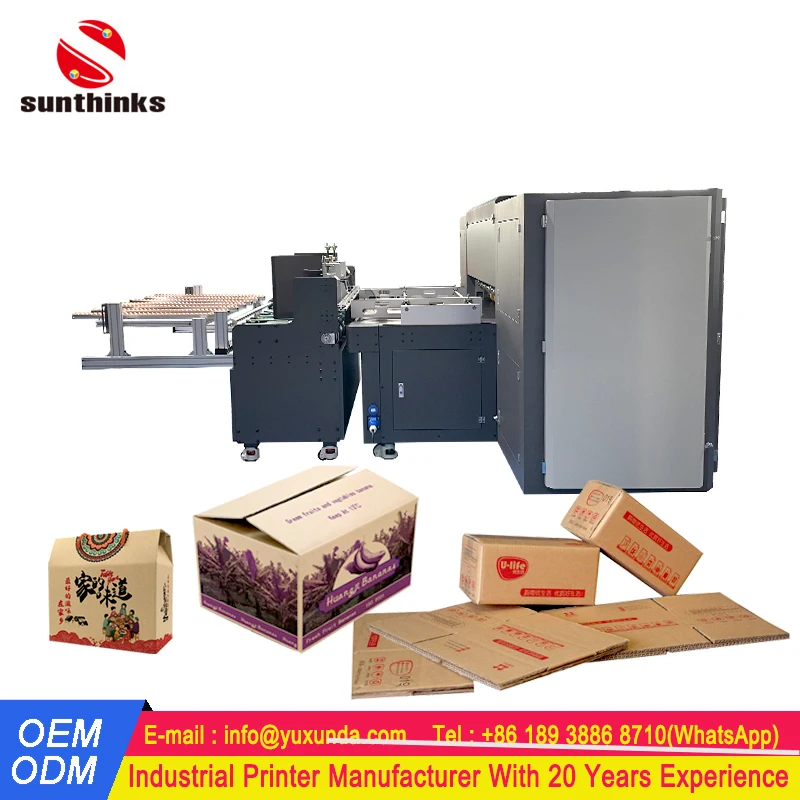 Sunthinks SC600 Digital Single Pass Printer 24 Inch Large Format Corrugated Carton Box Printer Printing Machine With Auto Feeder
