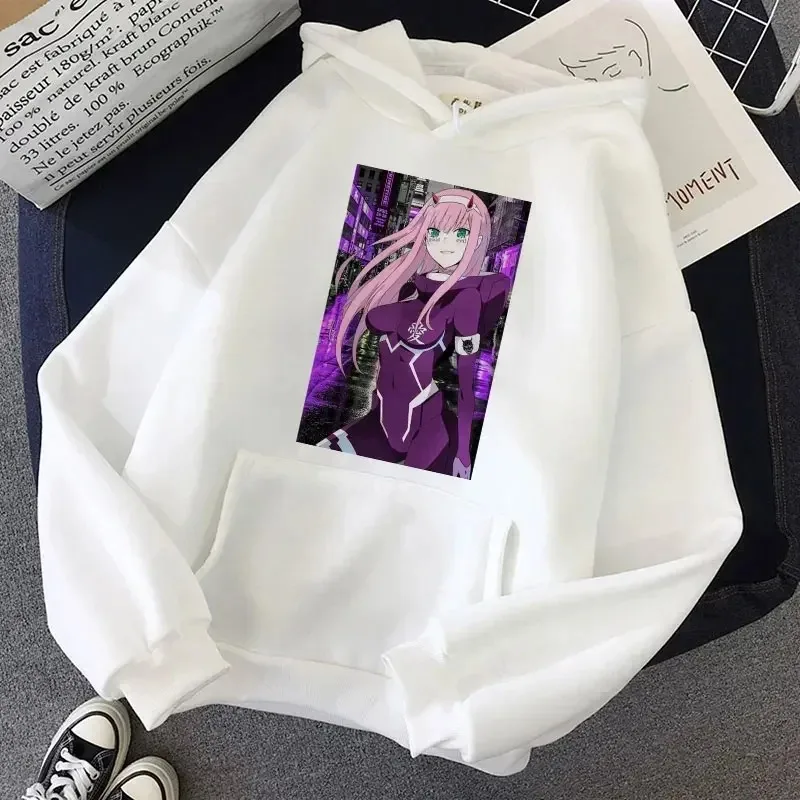 2024 Good Quality Custom logo Anime Hoodies Zero TWO Beautiful Girl Print Women Streetwear Loose Hip Hop Hooded Sweatshirt