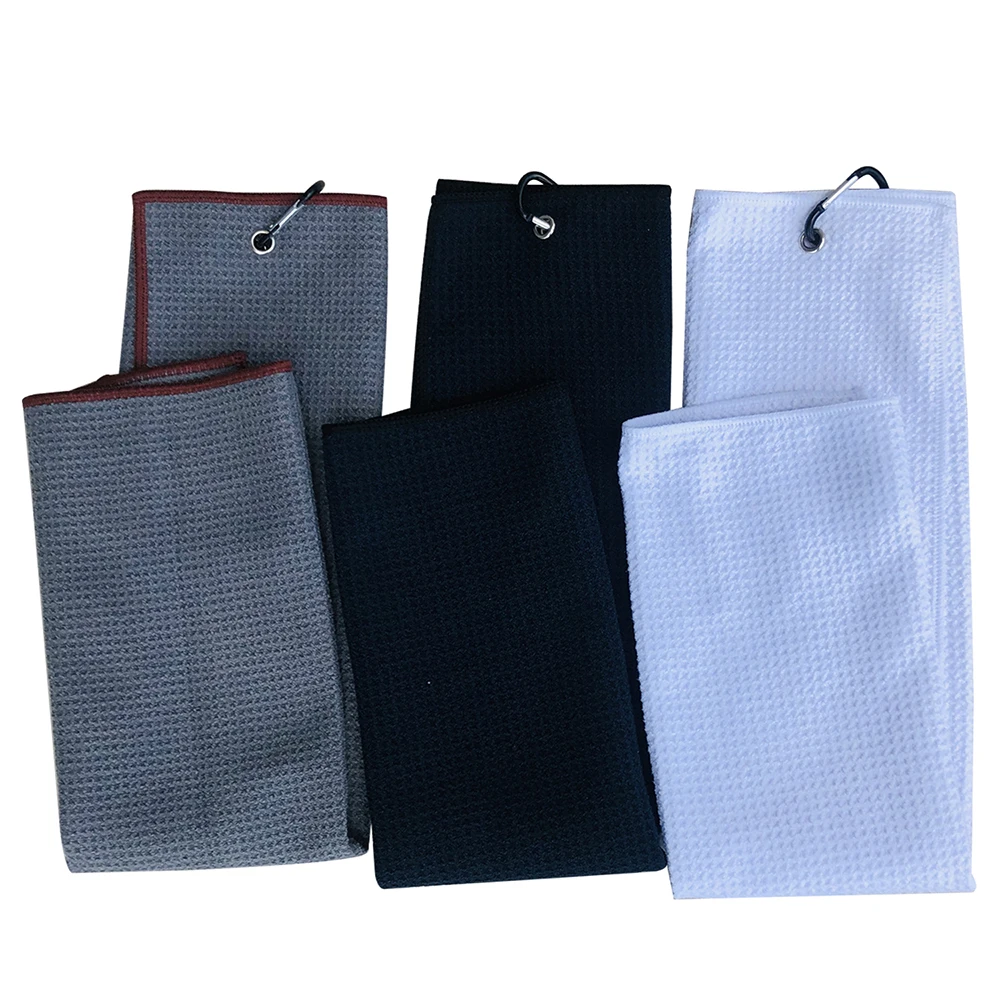 Double Face Cotton Cleaning Waffle Towel Use For Golf Caddy Golf Towel