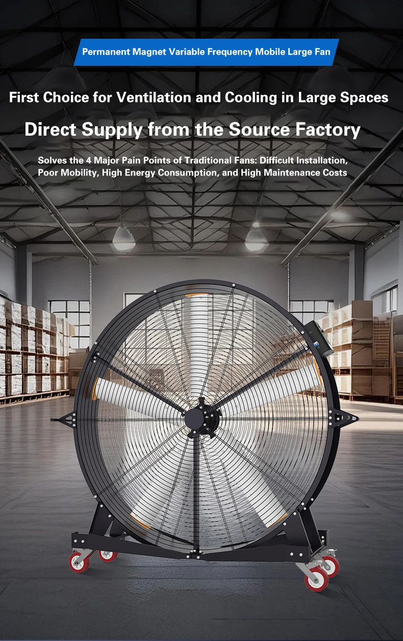 Industrial Hvls Exhaust Fan, Portable, 1.25m - detail 2
