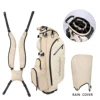 Bolsa de golf con soporte, color blanco marfil, 14 compartimentos.
