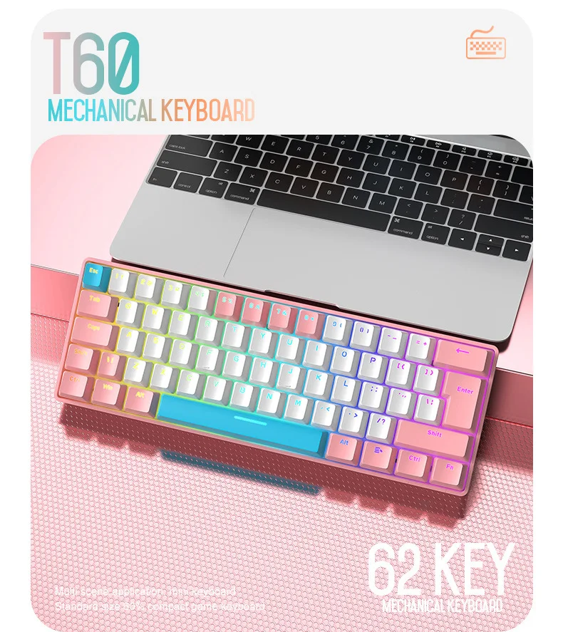 Ziyoulang T60 Mechanical Keyboard Color Blocking Customized Game ...