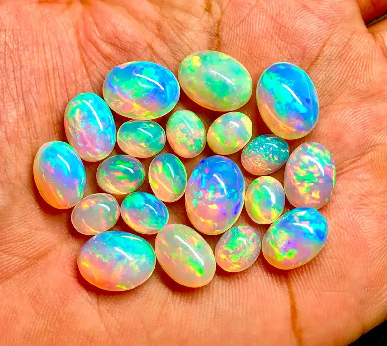 Multi Color Ethiopian Welo Fire Opal Wholesale Factory Cabochon Loose AAA Quality Free Size Mixed Shape Oval Pear Shape