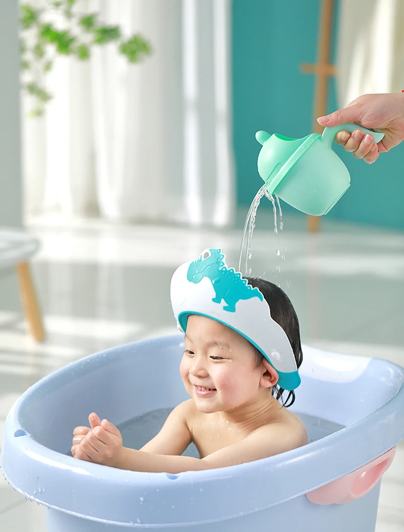 Orange Baby Shower Cap Children Wash Hair Bathing Protection Hat