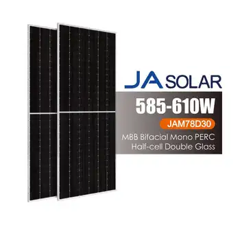 JA Solar panel 585W 590W 595W 600W 605W 610W 11bb Bifacial Mono Half-Cell Double Glass Photovoltaic panels