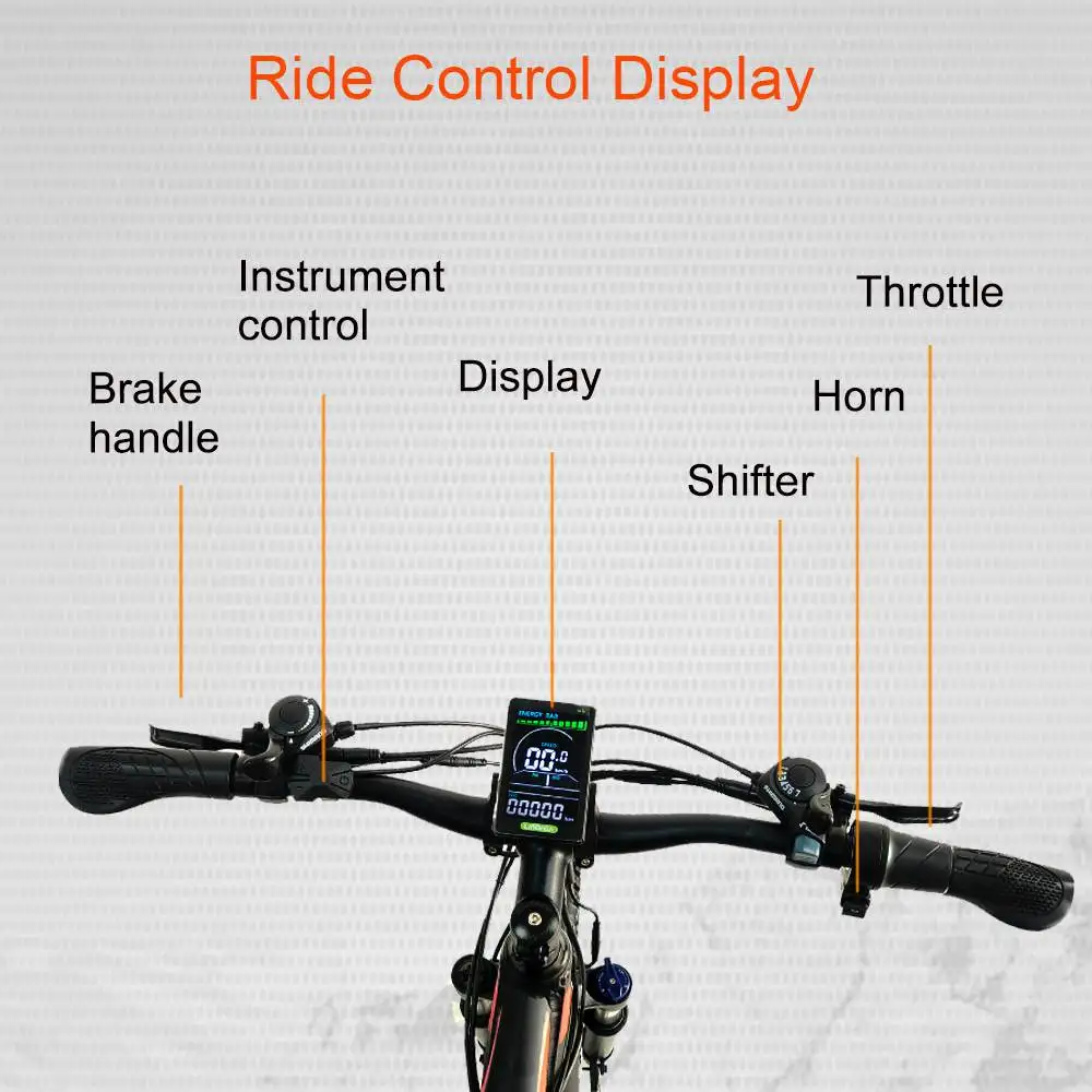 RANDRIDE YG90 Electric Mountain Bike SHIMANO Hydraulic Brake Full Suspension Gray Central Motor Integrated Battery 60km Range
