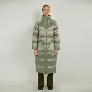 2022 Winter Women's Fashion Button up Collar Down Coat With Static-free Fabric