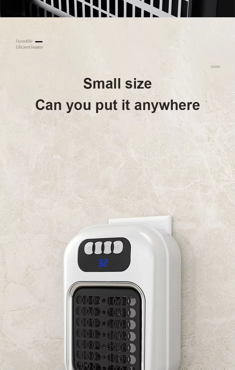 Mini Heater, LCD, PTC, 400W, 200ft - detail 14