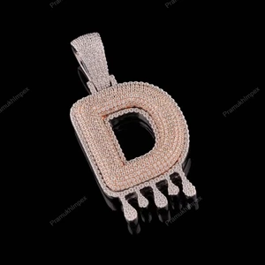 Custom High Quality Iced VVS Moissanite Diamond GRA Certified Rose Gold Plated Silver 925 Initial Hip Hop Letter D Pendant Gift