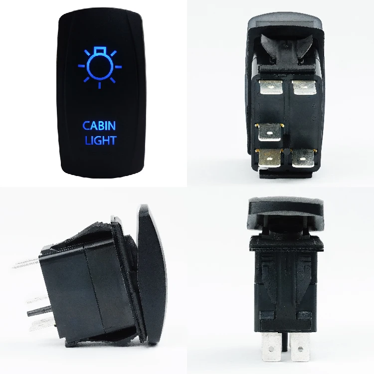 Quality Product AUXILIARY BATTERY LASER ETCHED MARINE ROCKER SWITCH