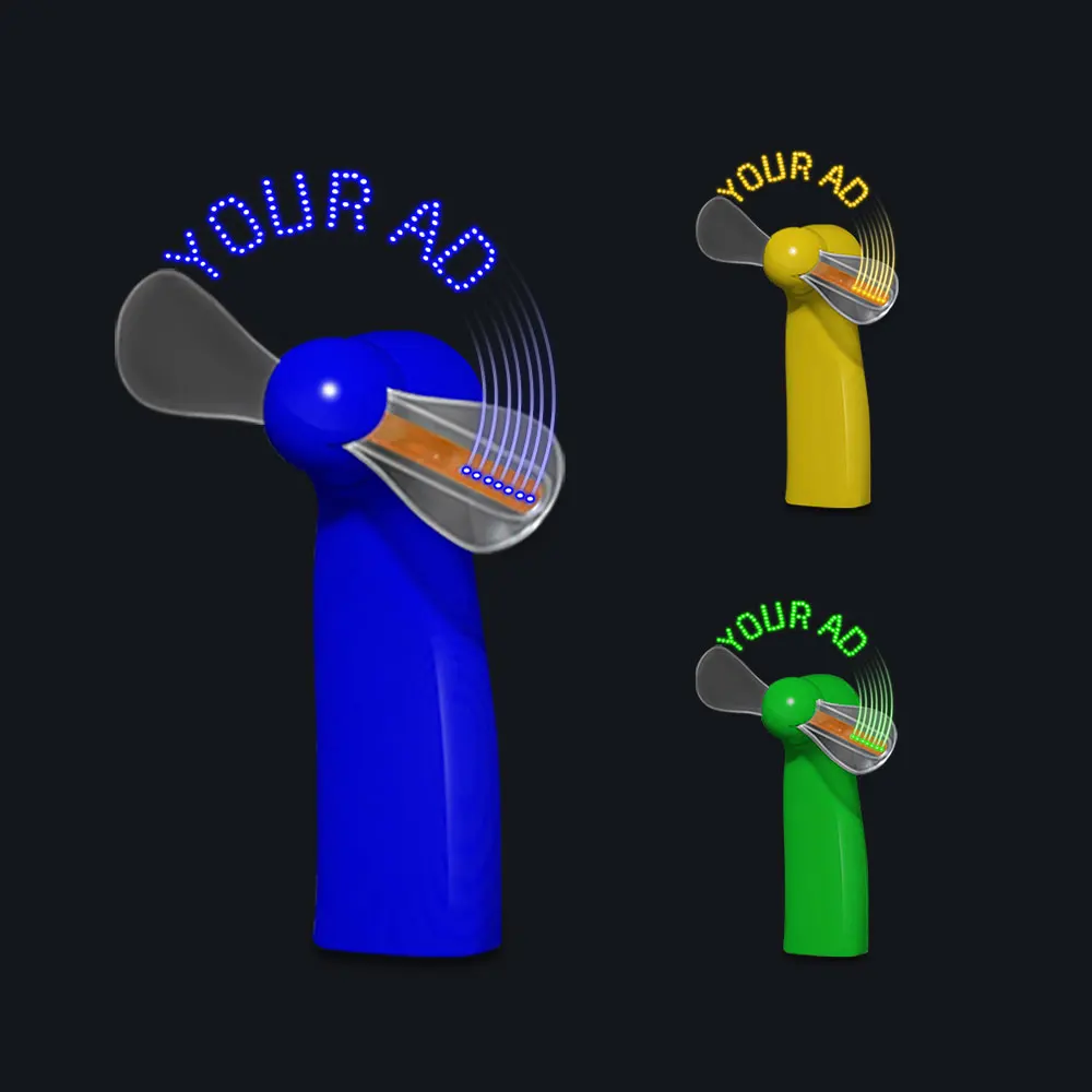 Flashing LED Text Fan Party Decoration | Portable Rechargeable Light up Display for Celebrations & Promotions